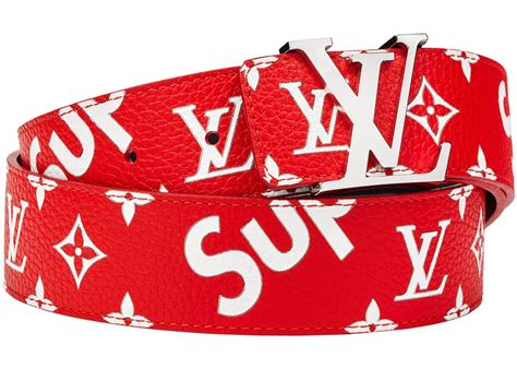 supreme lv collab belt|supreme calfskin monogram belt.